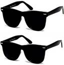 UV Protection Wayfarer Sunglasses (Free Size) (For Men & Women, Black)